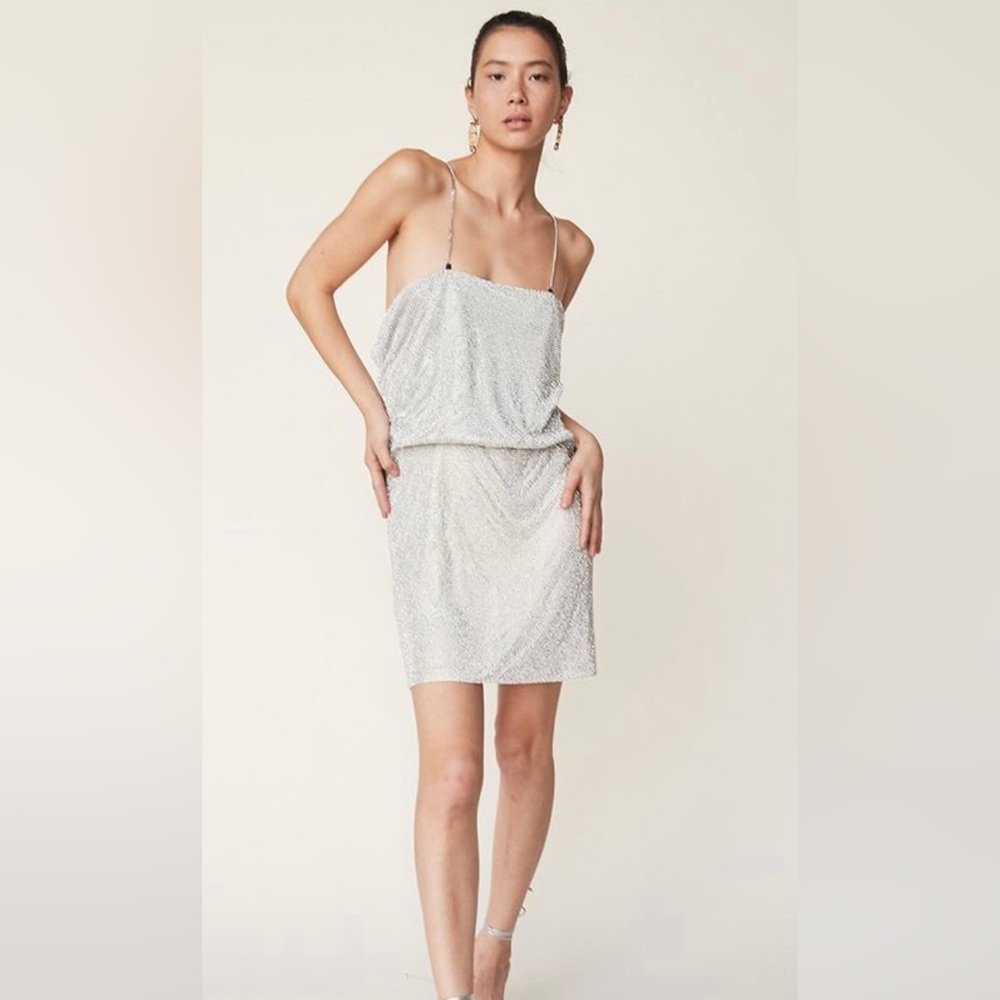 LPA Chainmail Dress 654 in Crystal